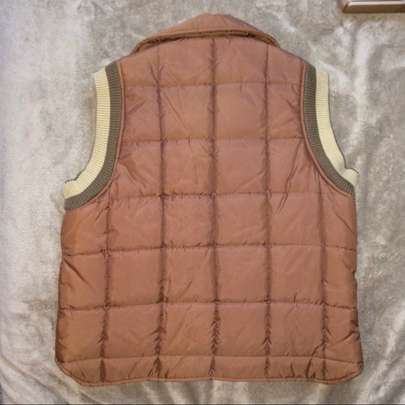 *SOLD* Vintage Puffer Vest Brown Tan Beige Neutral 1970s - Picture 5 of 6